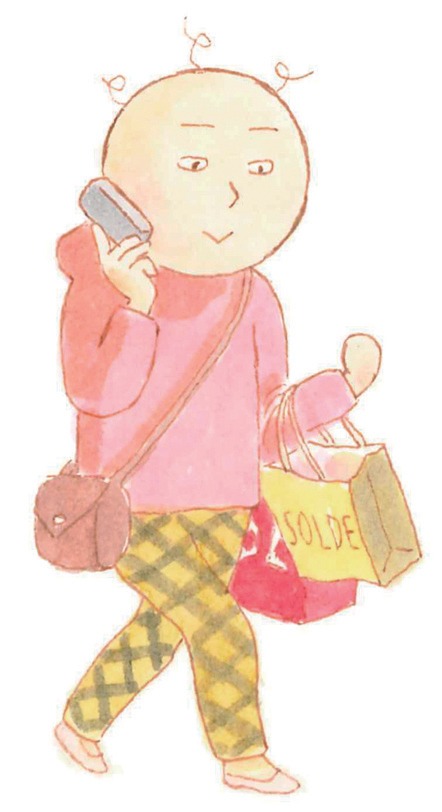 次号で連載100回を迎える、かわかみじゅんこ「パリパリ伝説」カット。