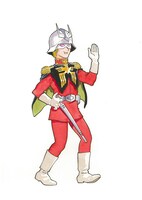 画力対決のために安彦良和が描いたシャアのイラスト。