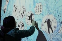 魚人島でのインタラクティブアート。コーティングされたルフィたちを触ると、ピンボールのように跳ねまわる仕組みだ。