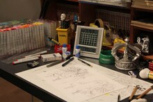 尾田栄一郎の机を再現。