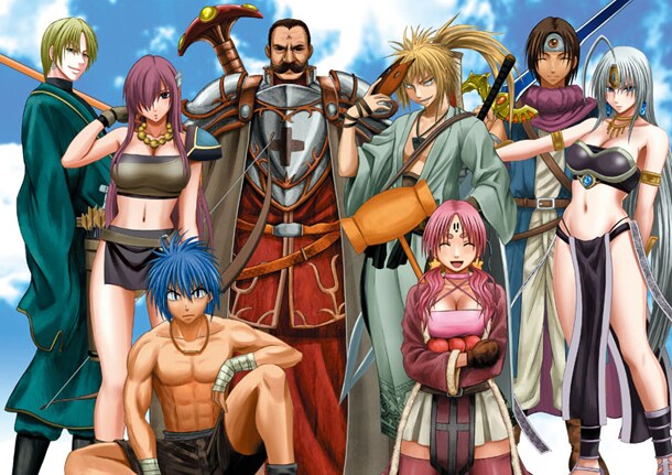 「蒼い世界の中心で」キャラクター集合図(C)Crimson (C)MICRO MAGAZINE