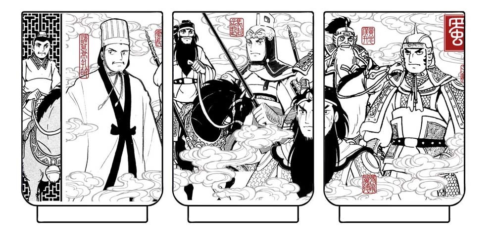 孔明と五虎大将軍湯のみ(C)光プロダクション