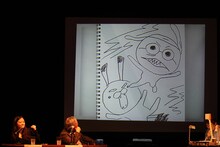 西原理恵子作「ケロロ軍曹とピカチュウ」。