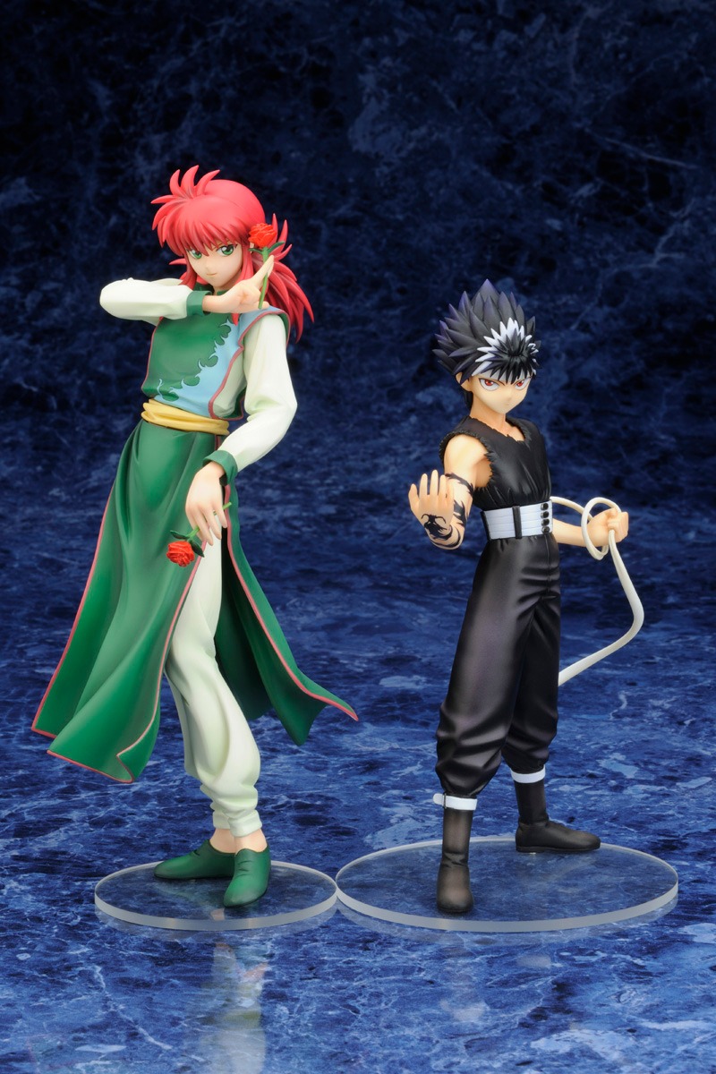 蔵馬フィギュアと飛影フィギュア。※画像は試作品で実際の商品とは多少異なる場合があります。原作/冨樫義博「幽☆遊☆白書」（集英社「ジャンプコミックス」刊）(C)Yoshihiro Togashi 1990年-1994年 (C)ぴえろ／集英社