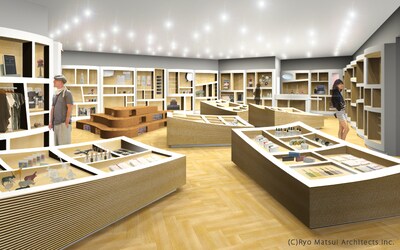 「Tokyo's Tokyo」店内イメージ。よく見ると什器がマンガのコマ割りのようになっている。
