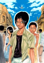 森田まさのり原作、里中孝六作画「向こう岸のツバメ」カット。