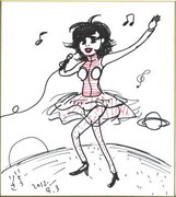 伊藤理佐のチャリティ色紙。