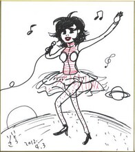 伊藤理佐のチャリティ色紙。