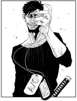 「黄昏種認識票（トワイライツタグ）」を持つニコラス・ブラウン。