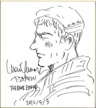 ヤマザキマリの描いた色紙。