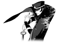 三輪士郎が6巻帯に寄せたイラスト。