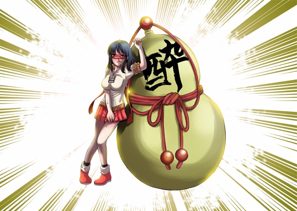 「黄金の酔拳士（ドラッケン）」第1話の扉イラスト。(C)Marii Taiyou