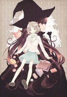 柚木麻子原作香魚子作画「魔法使いの心友」扉イラスト。