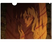 痛々しいグリフィスのクリアファイル。(C)三浦建太郎（スタジオ我画）・白泉社／BERSERK FILM PARTNERS