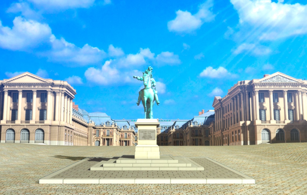 「CRベルサイユのばら 薔薇の運命」通常モード背景。 (C) 池田理代子プロダクション