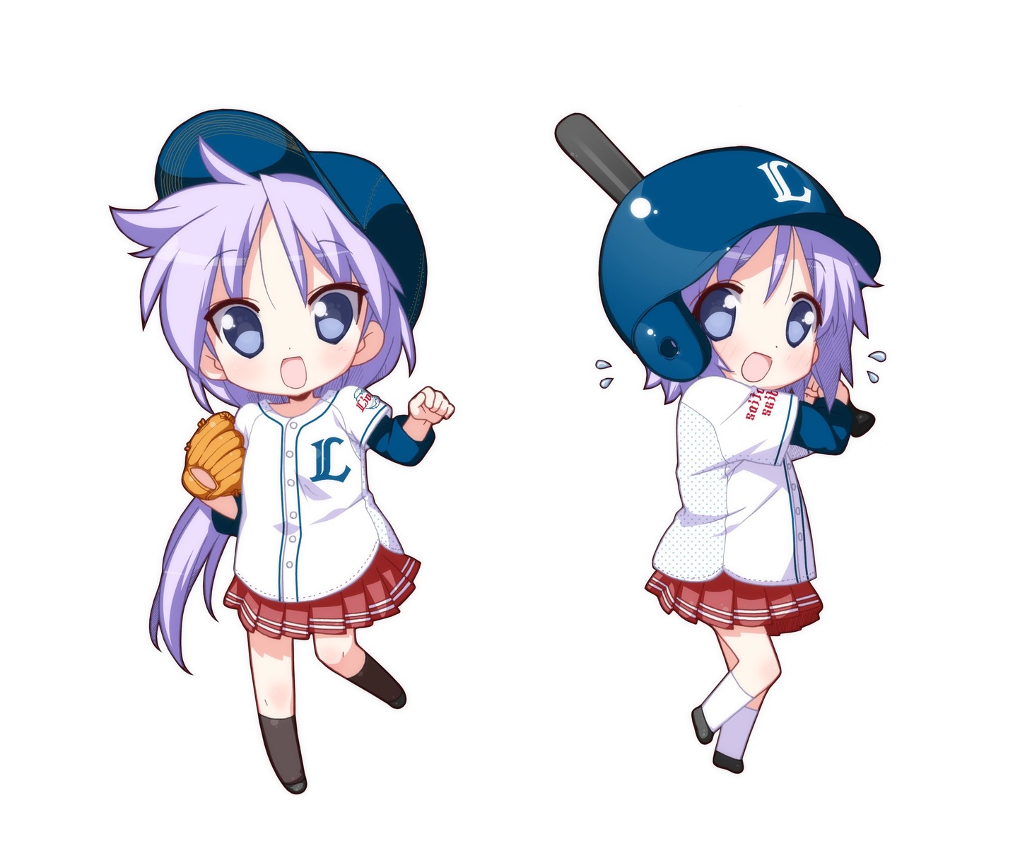 ライオンズのユニフォームに身を包んだ、柊姉妹のイラスト。(C)SEIBU Lions