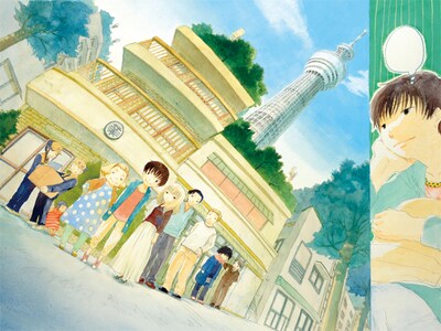 「なりひらばし電器商店」扉イラスト