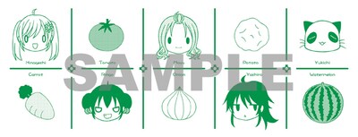 描き下ろしイラストを使用した「JA～女子によるアグリカルチャー～」の手ぬぐい。