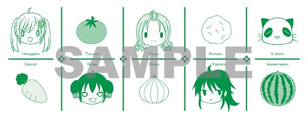 描き下ろしイラストを使用した「JA～女子によるアグリカルチャー～」の手ぬぐい。