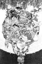 「大友克洋GENGA展」用に制作されたコラージュ作品。(C)MASHROOM 2012(C)Kosuke Kawamura 2012