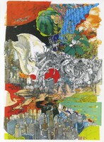 「大友克洋GENGA展」用に制作されたコラージュ作品。(C)MASHROOM 2012(C)Kosuke Kawamura 2012