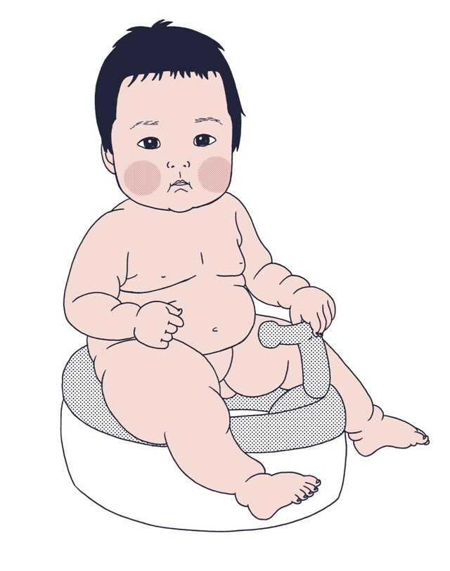 「はるまき日記　偏愛的育児エッセイ」の表紙に使用される予定のイラスト。