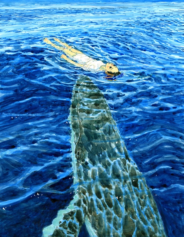 画集「海獣とタマシイ」収録予定作品の一部。