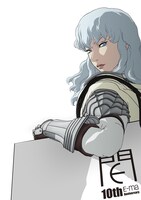 期間中イーマでは、ショッピングバッグを片手に涼しげな笑顔のグリフィスがお出迎え。（c）三浦建太郎（スタジオ我画）・白泉社/BERSERK FILM PARTNERS