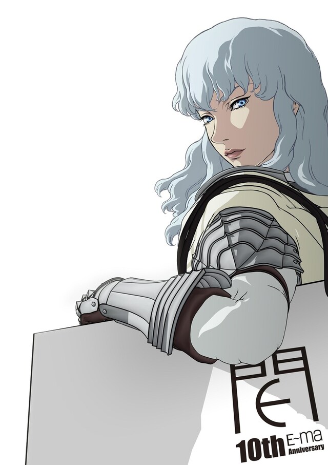 期間中イーマでは、ショッピングバッグを片手に涼しげな笑顔のグリフィスがお出迎え。（c）三浦建太郎（スタジオ我画）・白泉社/BERSERK FILM PARTNERS