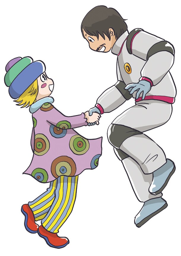 青木俊直作画による「コミック星新一 意気投合」のカット。「意気投合」（新潮文庫刊『ボッコちゃん』所収）(C)1964 星ライブラリ／新潮社