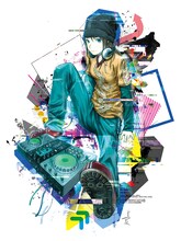 コラボTシャツにプリントされるグラフィック。イラストは安倍吉俊が、デザインはGraphersRockが担当した。