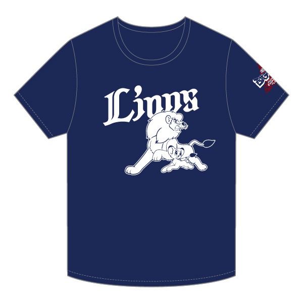 「ジャングル大帝」と西武ライオンズのコラボTシャツ（背番号なし）前面 (C)SEIBU LIONS (C)TEZUKA PRODUCTIONS