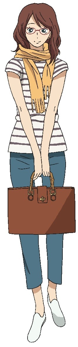 島尾ミホのキャラクターデザイン。（C）2012 河内遙／祥伝社／アニメ「夏雪ランデブー」製作委員会