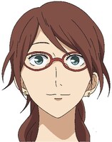 島尾ミホのキャラクターデザイン。（C）2012 河内遙／祥伝社／アニメ「夏雪ランデブー」製作委員会