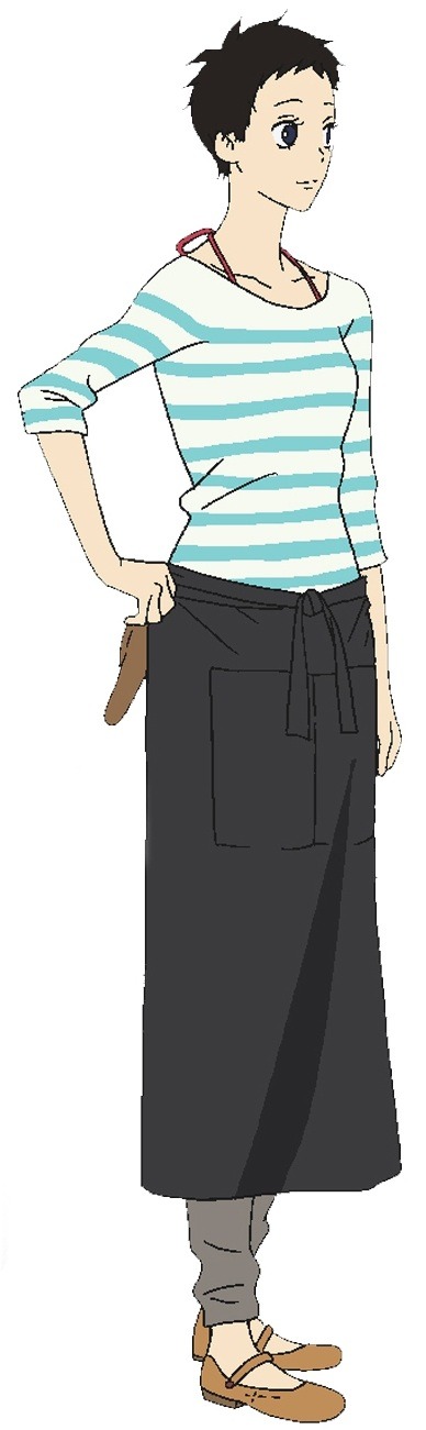 島尾六花のキャラクターデザイン。（C）2012 河内遙／祥伝社／アニメ「夏雪ランデブー」製作委員会