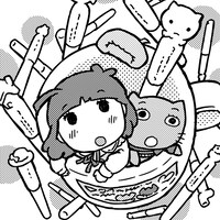 水沢悦子の新連載「ヤコとポコ」カット。