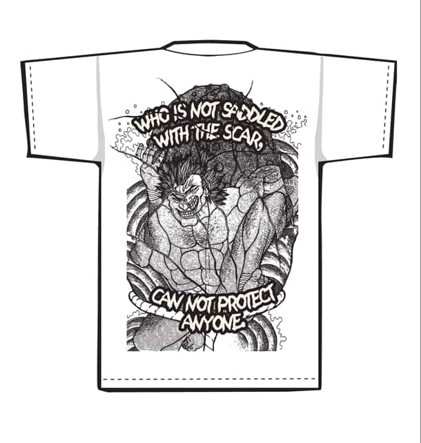 背中に 侠客立ち バキ外伝 創面 花山薫tシャツ コミックナタリー