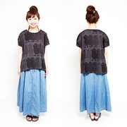 「よめムーンウォークカットソー」の灰。