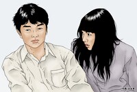 古谷実描き下ろしのイラストポストカード。(C)2011「ヒミズ」フィルムパートナーズ