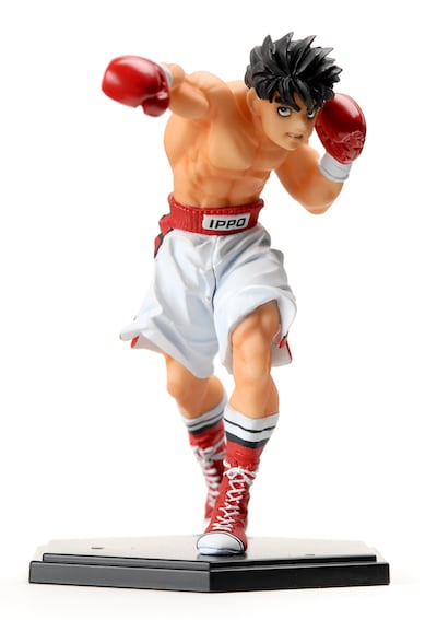 「はじめの一歩」100巻限定版に付く、幕之内一歩フィギュア。