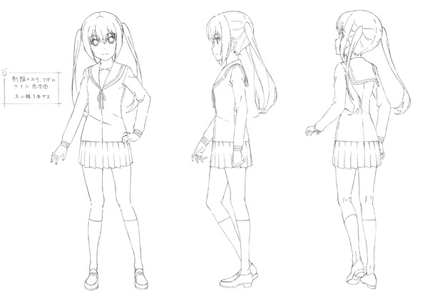 カナのキャラクター設定画。