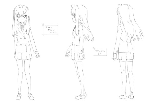 チアキのキャラクター設定画。