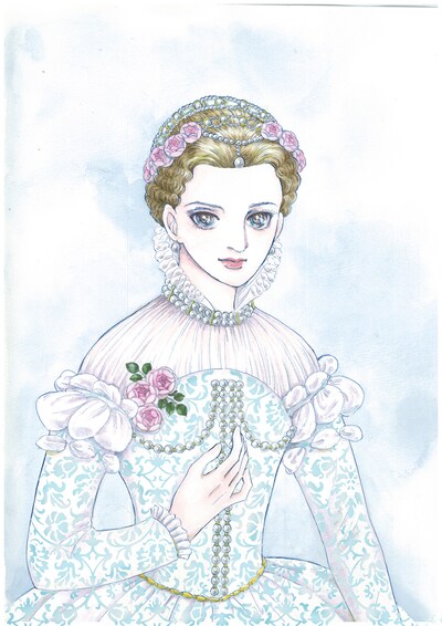 萩尾望都の新連載「王妃マルゴ」予告カット。