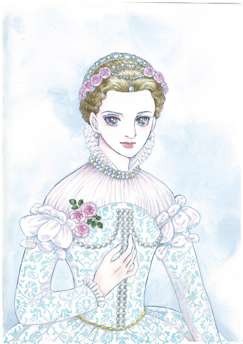 萩尾望都の新連載「王妃マルゴ」予告カット。