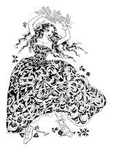 萩尾望都の新連載「王妃マルゴ」予告カット。