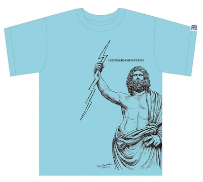 ヤマザキマリがイラストを描いた「情熱大陸 SPECIAL LIVE SUMMER TIME BONANZA'12」とのコラボTシャツ。