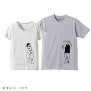 「ポップコーンキャッチTシャツ」。左がレディースのオートミール、右がメンズのヘザーグレー。