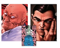 G賞「クリアファイルセット」の1種類。A4のクリアファイル2枚にA6のステッカー1枚が付く。(C)板垣恵介（週刊少年チャンピオン）1991