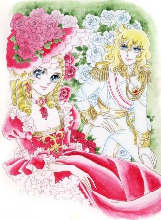 「ベルサイユのばら」カラー原画 (C)池田理代子プロダクション