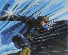 アニメ「ベルサイユのばら」セル画（黒い騎士） (C)池田理代子プロダクション・TMS